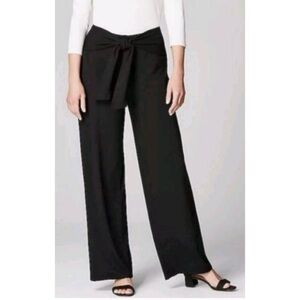 J. Jill Tie Waist Wide Leg Pants from Wearever Collection in Black, Size L